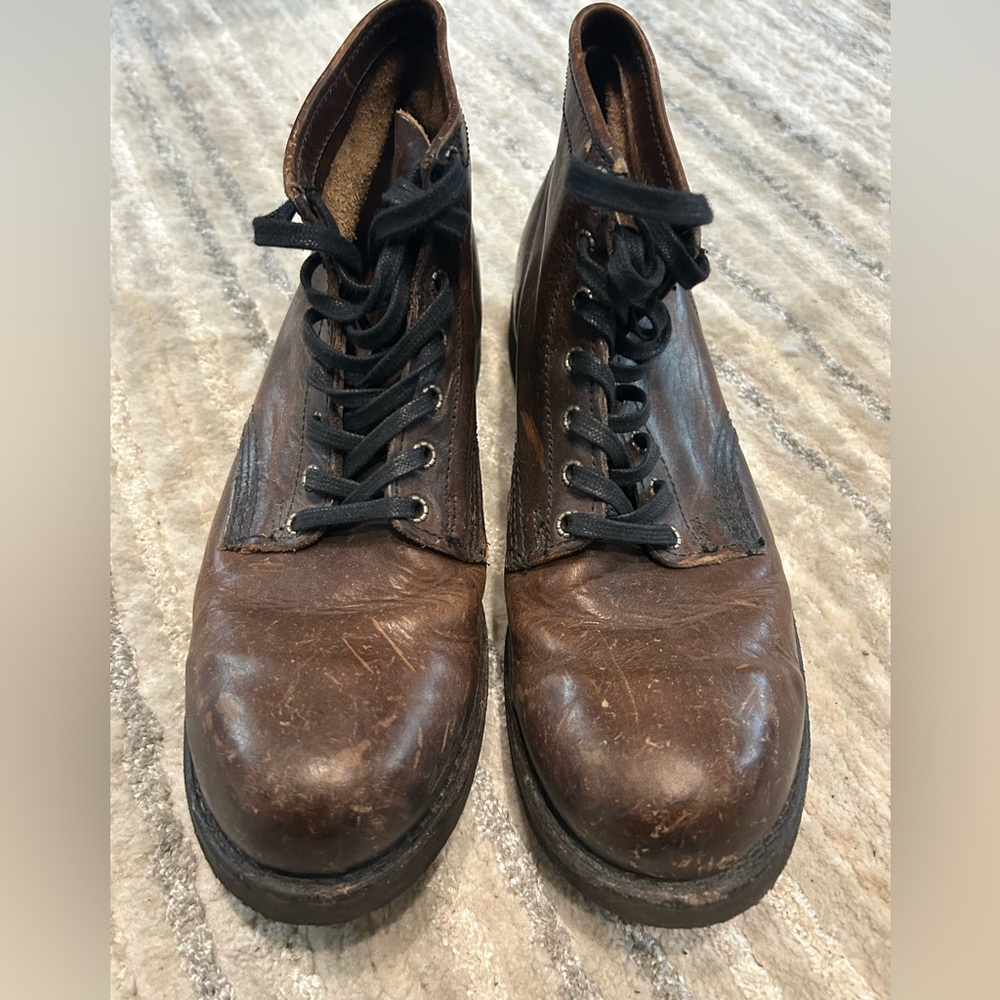 Frye Dark Brown Leather Lace-Up Boots - Picture 5 of 5